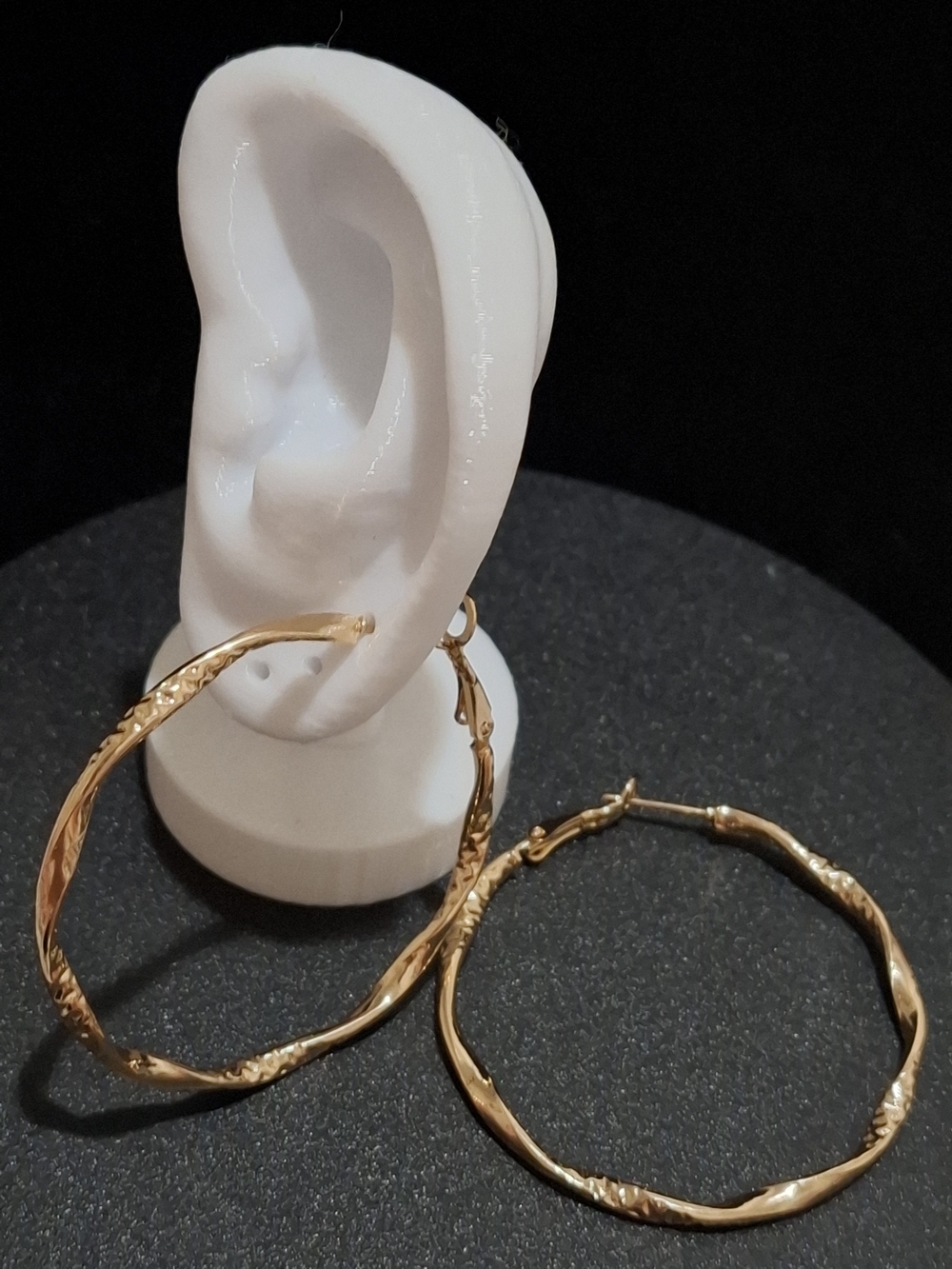 Gold Twisted Hoop Earrings for Women - Elegant Lightweight Hoops